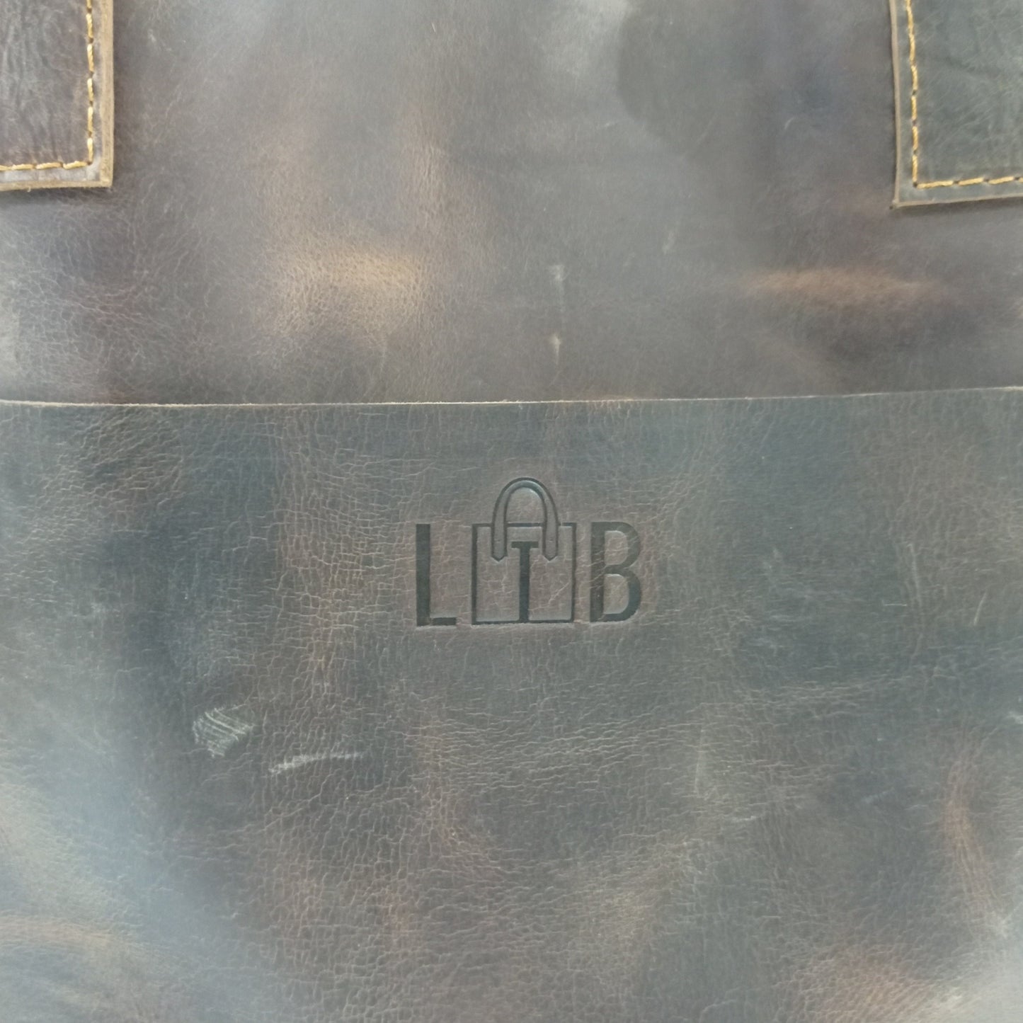Elegant formal brown leather tote bag by LTB Leather Store Australia logo
