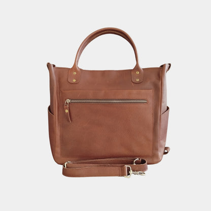 Bella Leather Tote Backpack in burgundy, perfect for everyday use or weekend getaways