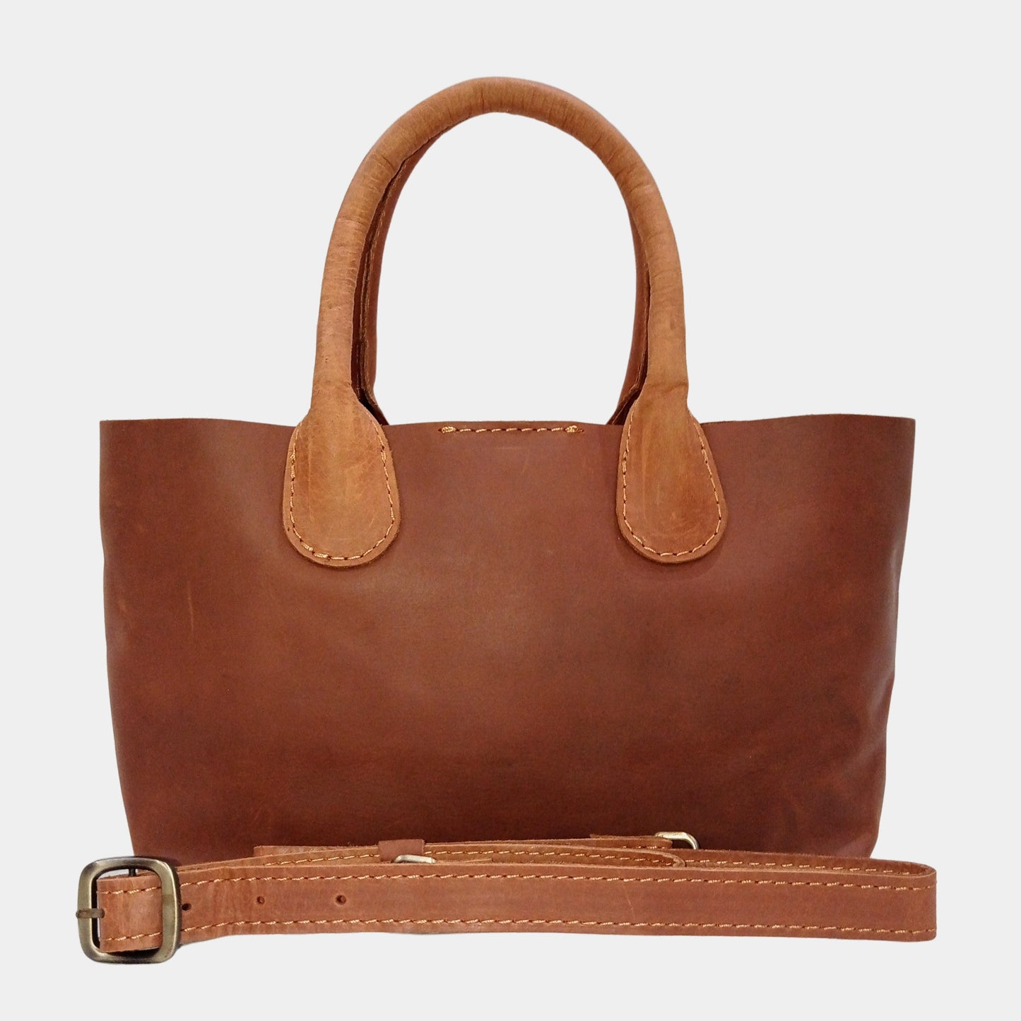 Back Modern and stylish Mia Leather Tote by LTB Australia with removable strap placed in front