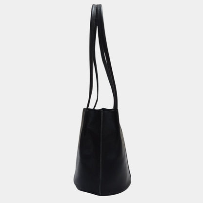 Side View of Black Ella Bucket Tote Bag with inner Hanging pocket for easy organization