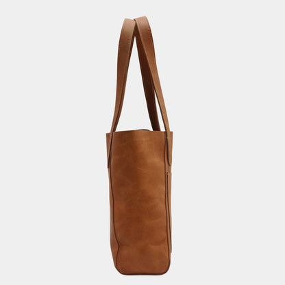 Side view of Sienna Leather Tote perfect for office and casual occasions