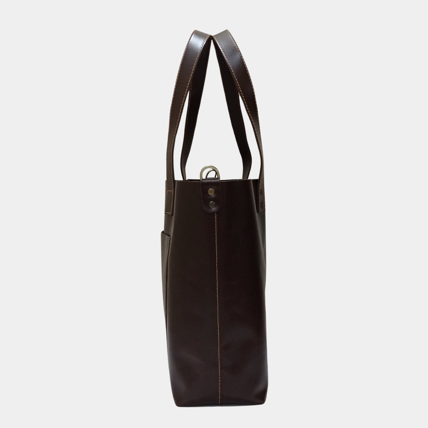 Formal Large Brown Leather Tote Bag with sturdy and ergonomic handles best for work and travel