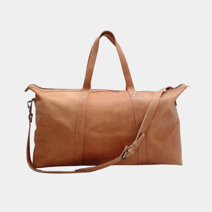 Stylish, sturdy and spacious large brown leather tote with YKK zipper and brass hardware