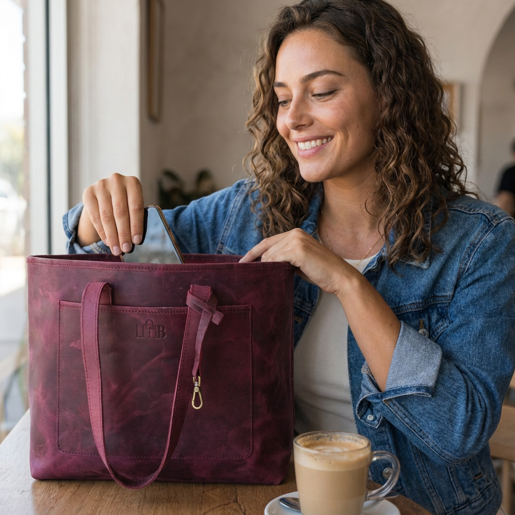 Emily Leather Tote