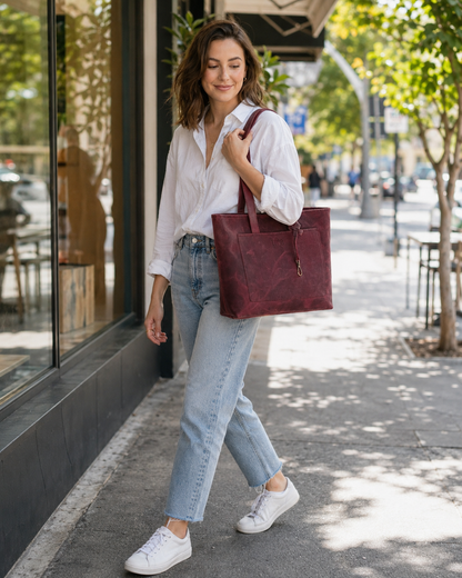 Emily Leather Tote